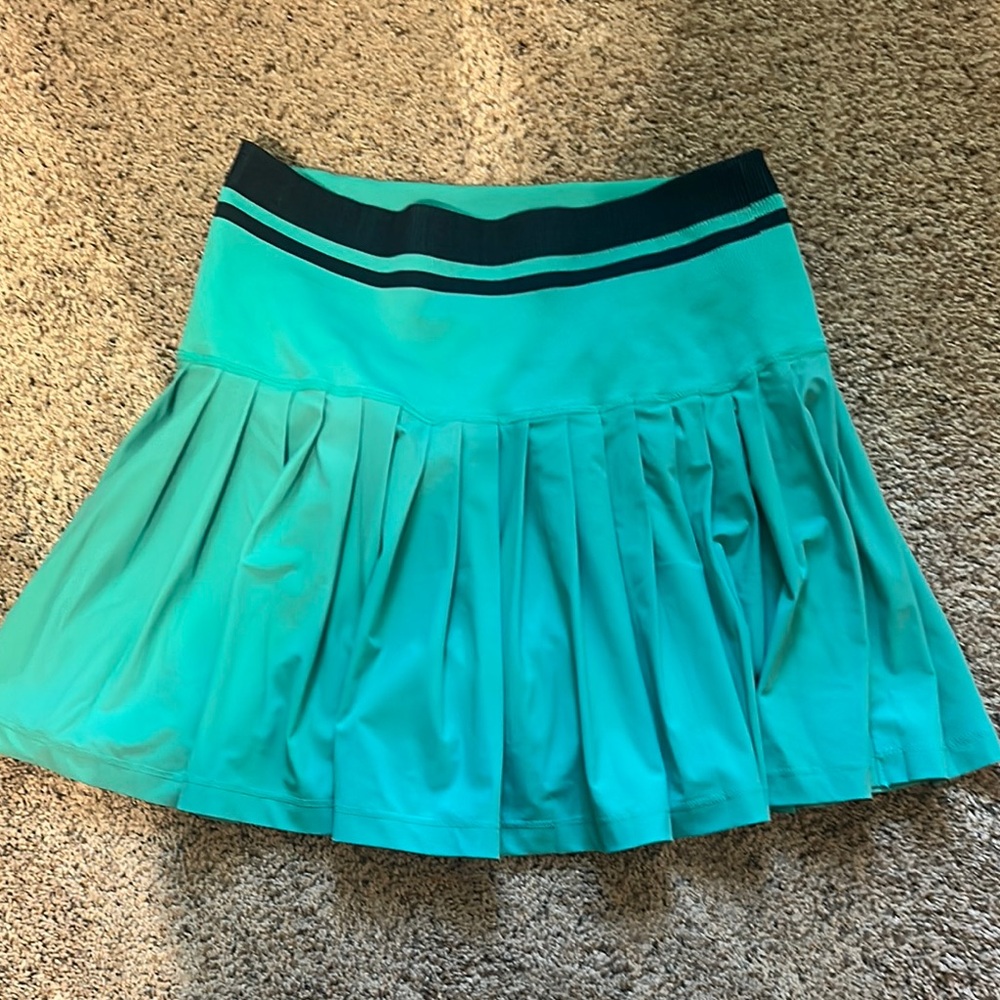 Wilson Green Mini Skater Skirt with Pleats